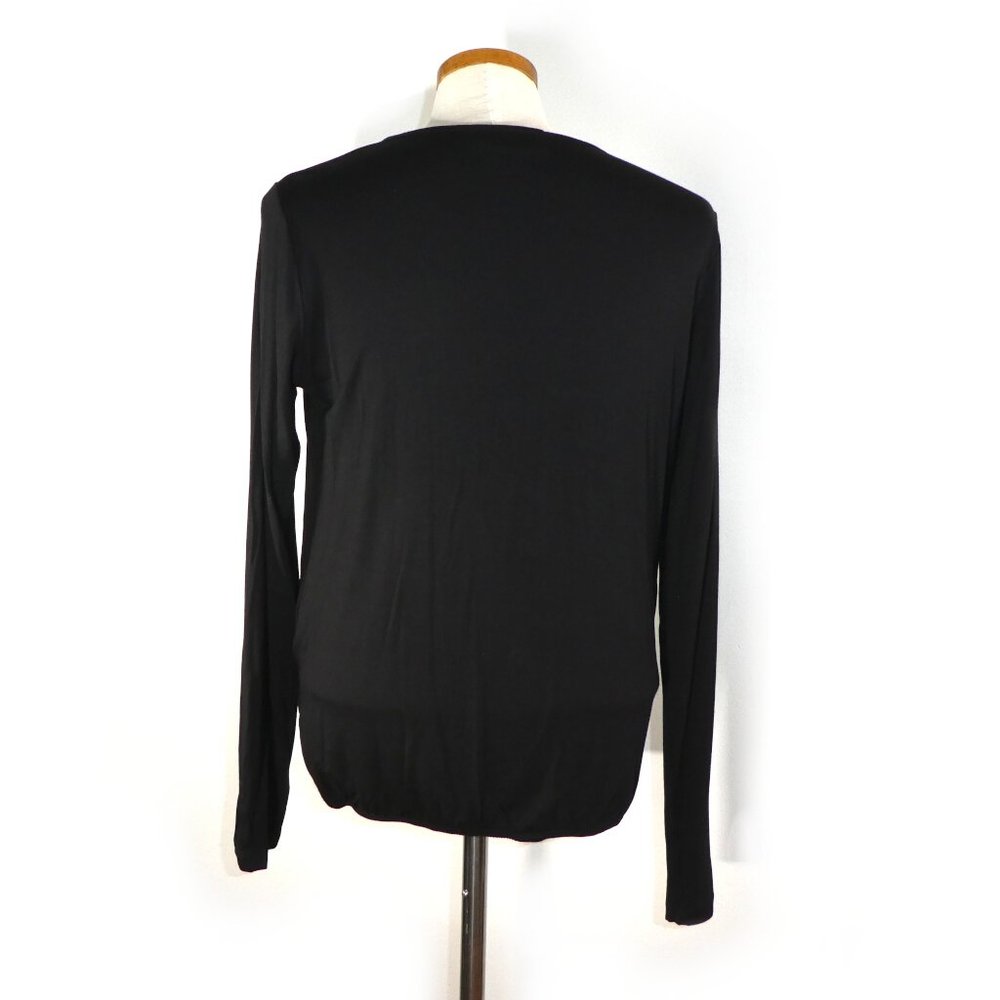 V Neck Black Bamboo Shirt - Picture 4 of 4